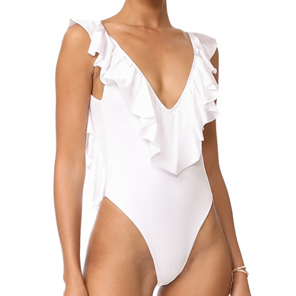 Blue Life flutter one piece swimsuit white S